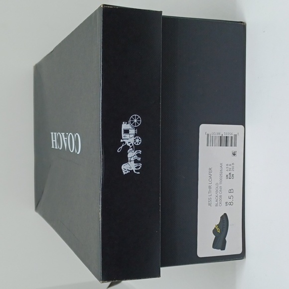 NWB Coach Jess Leather Loafer Black/Gold Sz 8.5B - Picture 9 of 9